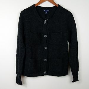 NWT. GAP Charcoal Gray Cardigan Sweater Alpaca